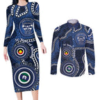 Geelong Cats NAIDOC Week 2026 Personalised Couples Matching Long Sleeve Bodycon Dress and Long Sleeve Button Shirt 50 Years of Deadly Aboriginal Art