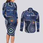 Geelong Cats NAIDOC Week 2026 Personalised Couples Matching Long Sleeve Bodycon Dress and Long Sleeve Button Shirt 50 Years of Deadly Aboriginal Art