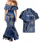 Geelong Cats NAIDOC Week 2026 Personalised Couples Matching Mermaid Dress and Hawaiian Shirt 50 Years of Deadly Aboriginal Art