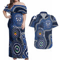 Geelong Cats NAIDOC Week 2026 Personalised Couples Matching Off Shoulder Maxi Dress and Hawaiian Shirt 50 Years of Deadly Aboriginal Art