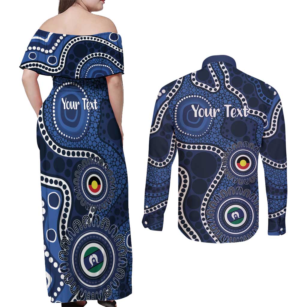 Geelong Cats NAIDOC Week 2026 Personalised Couples Matching Off Shoulder Maxi Dress and Long Sleeve Button Shirt 50 Years of Deadly Aboriginal Art