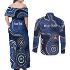 Geelong Cats NAIDOC Week 2026 Personalised Couples Matching Off Shoulder Maxi Dress and Long Sleeve Button Shirt 50 Years of Deadly Aboriginal Art