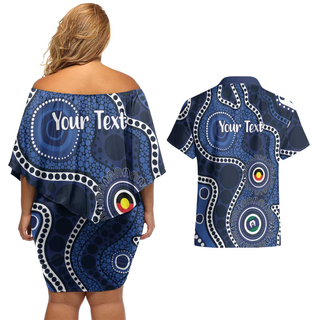 Geelong Cats NAIDOC Week 2026 Personalised Couples Matching Off Shoulder Short Dress and Hawaiian Shirt 50 Years of Deadly Aboriginal Art