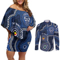 Geelong Cats NAIDOC Week 2026 Personalised Couples Matching Off Shoulder Short Dress and Long Sleeve Button Shirt 50 Years of Deadly Aboriginal Art