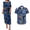 Geelong Cats NAIDOC Week 2026 Personalised Couples Matching Puletasi and Hawaiian Shirt 50 Years of Deadly Aboriginal Art