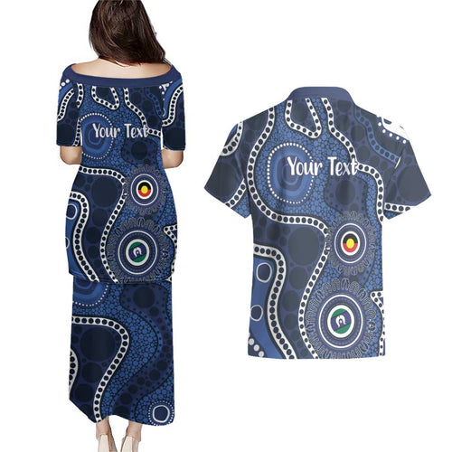 Geelong Cats NAIDOC Week 2026 Personalised Couples Matching Puletasi and Hawaiian Shirt 50 Years of Deadly Aboriginal Art