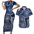 Geelong Cats NAIDOC Week 2026 Personalised Couples Matching Short Sleeve Bodycon Dress and Hawaiian Shirt 50 Years of Deadly Aboriginal Art