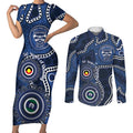 Geelong Cats NAIDOC Week 2026 Personalised Couples Matching Short Sleeve Bodycon Dress and Long Sleeve Button Shirt 50 Years of Deadly Aboriginal Art