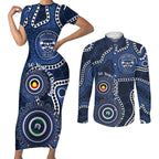 Geelong Cats NAIDOC Week 2026 Personalised Couples Matching Short Sleeve Bodycon Dress and Long Sleeve Button Shirt 50 Years of Deadly Aboriginal Art