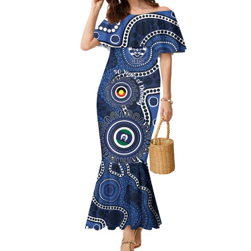 Geelong Cats NAIDOC Week 2026 Personalised Family Matching Mermaid Dress and Hawaiian Shirt 50 Years of Deadly Aboriginal Art