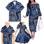 Geelong Cats NAIDOC Week 2026 Personalised Family Matching Off The Shoulder Long Sleeve Dress and Hawaiian Shirt 50 Years of Deadly Aboriginal Art