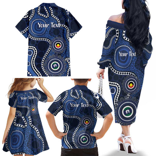 Geelong Cats NAIDOC Week 2026 Personalised Family Matching Off The Shoulder Long Sleeve Dress and Hawaiian Shirt 50 Years of Deadly Aboriginal Art