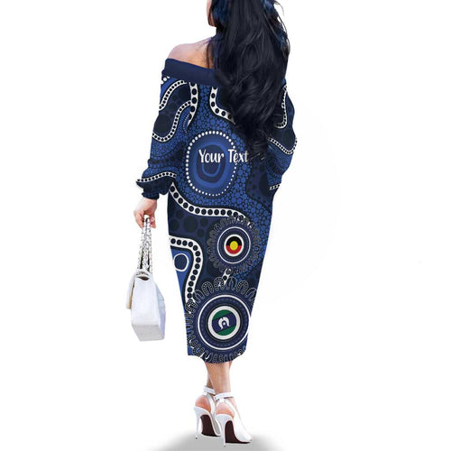 Geelong Cats NAIDOC Week 2026 Personalised Family Matching Off The Shoulder Long Sleeve Dress and Hawaiian Shirt 50 Years of Deadly Aboriginal Art