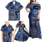 Geelong Cats NAIDOC Week 2026 Personalised Family Matching Off Shoulder Maxi Dress and Hawaiian Shirt 50 Years of Deadly Aboriginal Art