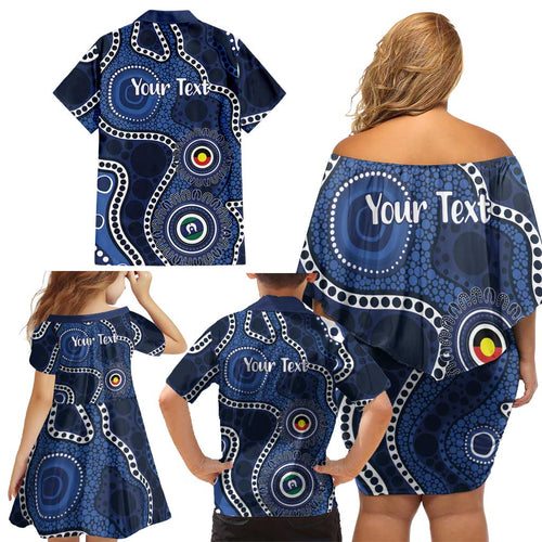 Geelong Cats NAIDOC Week 2026 Personalised Family Matching Off Shoulder Short Dress and Hawaiian Shirt 50 Years of Deadly Aboriginal Art
