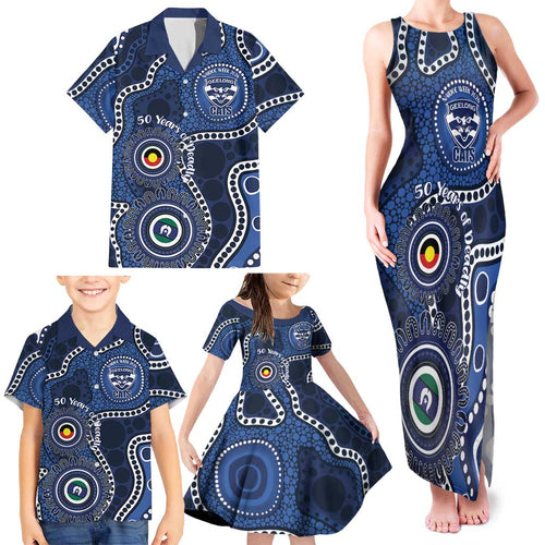 Geelong Cats NAIDOC Week 2026 Personalised Family Matching Tank Maxi Dress and Hawaiian Shirt 50 Years of Deadly Aboriginal Art