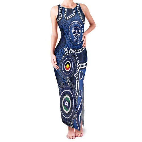 Geelong Cats NAIDOC Week 2026 Personalised Family Matching Tank Maxi Dress and Hawaiian Shirt 50 Years of Deadly Aboriginal Art