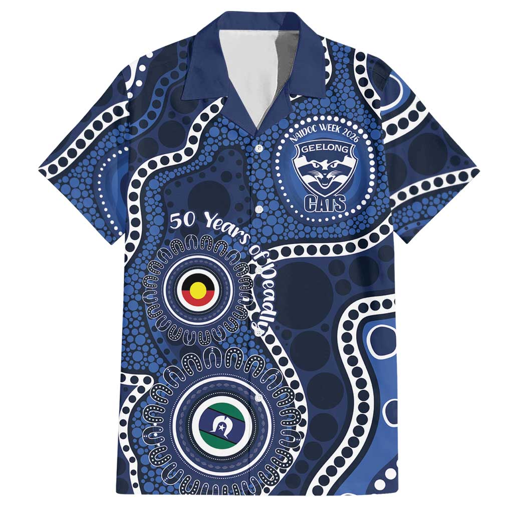 Geelong Cats NAIDOC Week 2026 Personalised Hawaiian Shirt 50 Years of Deadly Aboriginal Art