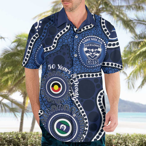 Geelong Cats NAIDOC Week 2026 Personalised Hawaiian Shirt 50 Years of Deadly Aboriginal Art