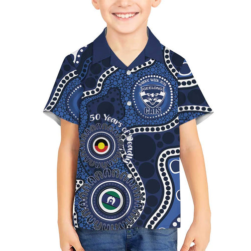 Geelong Cats NAIDOC Week 2026 Personalised Hawaiian Shirt 50 Years of Deadly Aboriginal Art