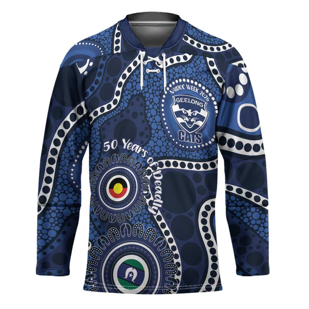 Geelong Cats NAIDOC Week 2026 Personalised Hockey Jersey 50 Years of Deadly Aboriginal Art