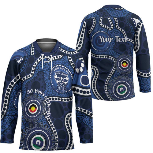 Geelong Cats NAIDOC Week 2026 Personalised Hockey Jersey 50 Years of Deadly Aboriginal Art