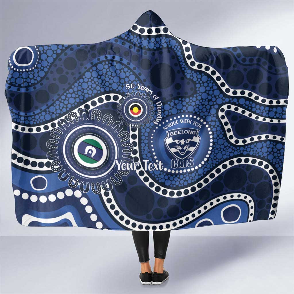 Geelong Cats NAIDOC Week 2026 Personalised Hooded Blanket 50 Years of Deadly Aboriginal Art