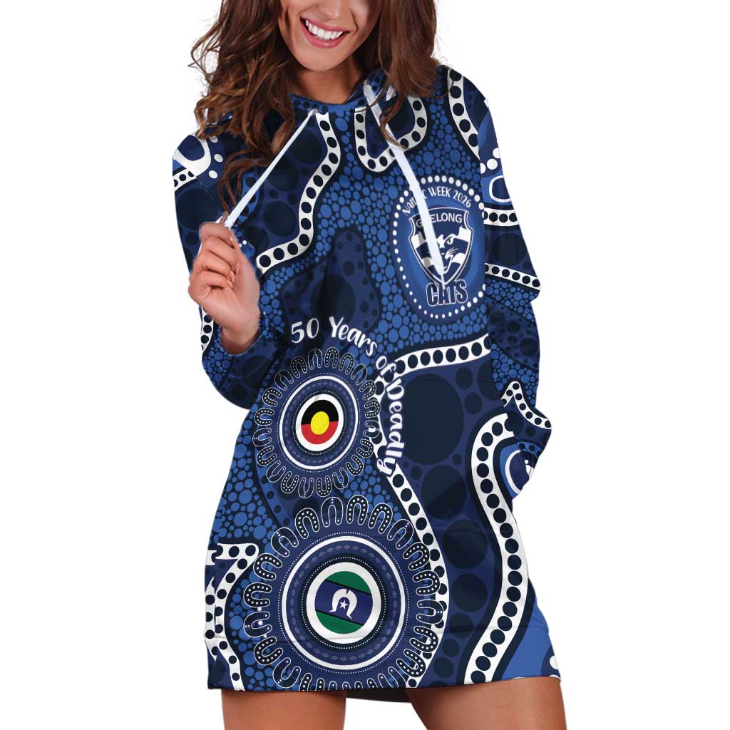 Geelong Cats NAIDOC Week 2026 Personalised Hoodie Dress 50 Years of Deadly Aboriginal Art