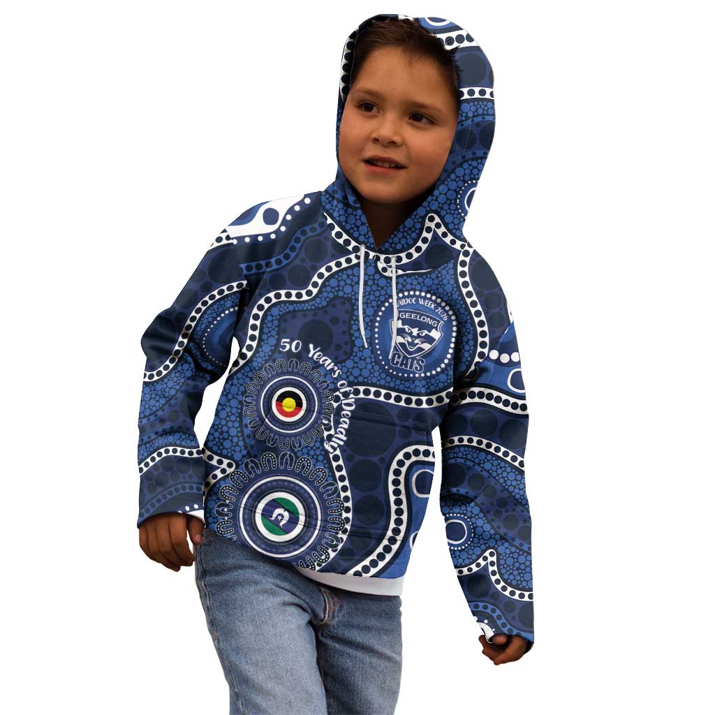 Geelong Cats NAIDOC Week 2026 Personalised Kid Hoodie 50 Years of Deadly Aboriginal Art