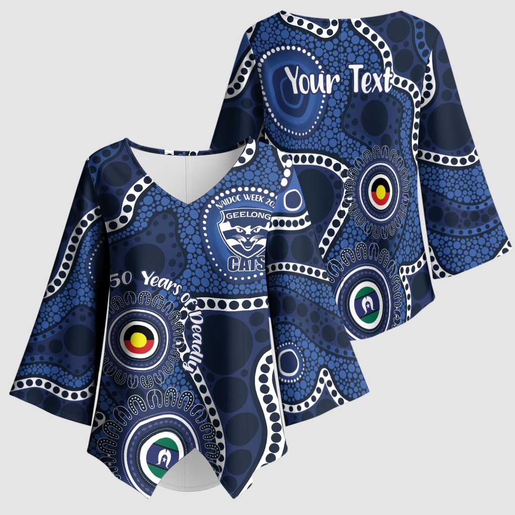 Geelong Cats NAIDOC Week 2026 Personalised Kimono Sleeve Blouse 50 Years of Deadly Aboriginal Art