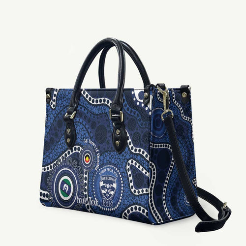 Geelong Cats NAIDOC Week 2026 Personalised Leather Bag 50 Years of Deadly Aboriginal Art