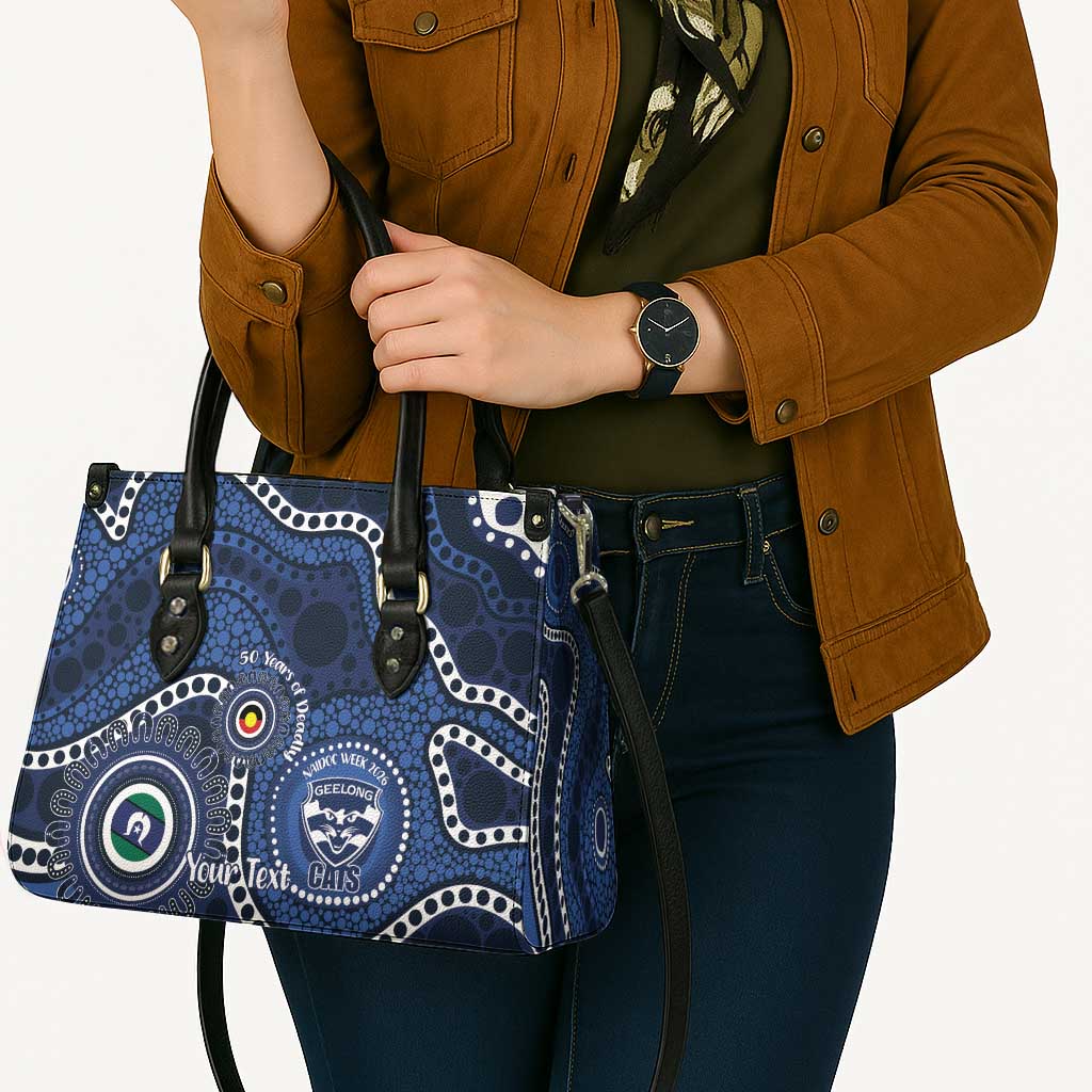 Geelong Cats NAIDOC Week 2026 Personalised Leather Bag 50 Years of Deadly Aboriginal Art