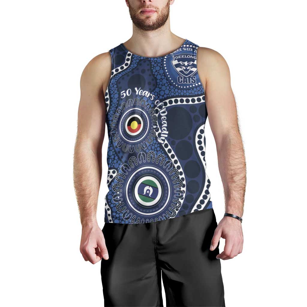 Geelong Cats NAIDOC Week 2026 Personalised Men Tank Top 50 Years of Deadly Aboriginal Art