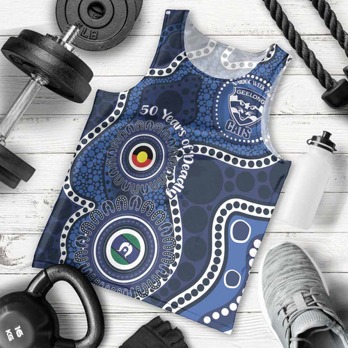 Geelong Cats NAIDOC Week 2026 Personalised Men Tank Top 50 Years of Deadly Aboriginal Art