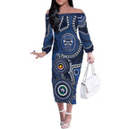 Geelong Cats NAIDOC Week 2026 Personalised Off The Shoulder Long Sleeve Dress 50 Years of Deadly Aboriginal Art