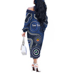 Geelong Cats NAIDOC Week 2026 Personalised Off The Shoulder Long Sleeve Dress 50 Years of Deadly Aboriginal Art