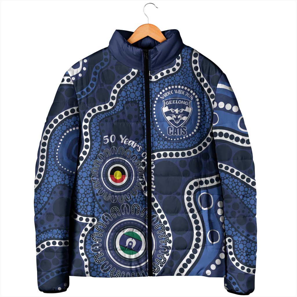 Geelong Cats NAIDOC Week 2026 Personalised Padded Jacket 50 Years of Deadly Aboriginal Art