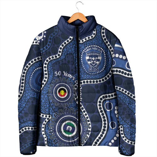 Geelong Cats NAIDOC Week 2026 Personalised Padded Jacket 50 Years of Deadly Aboriginal Art