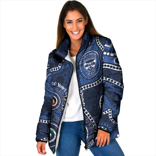 Geelong Cats NAIDOC Week 2026 Personalised Padded Jacket 50 Years of Deadly Aboriginal Art