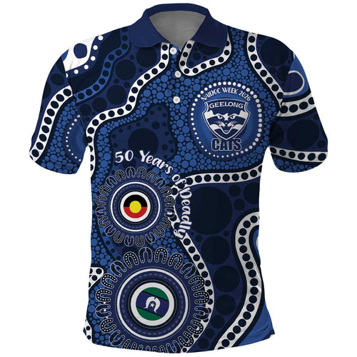 Geelong Cats NAIDOC Week 2026 Personalised Polo Shirt 50 Years of Deadly Aboriginal Art