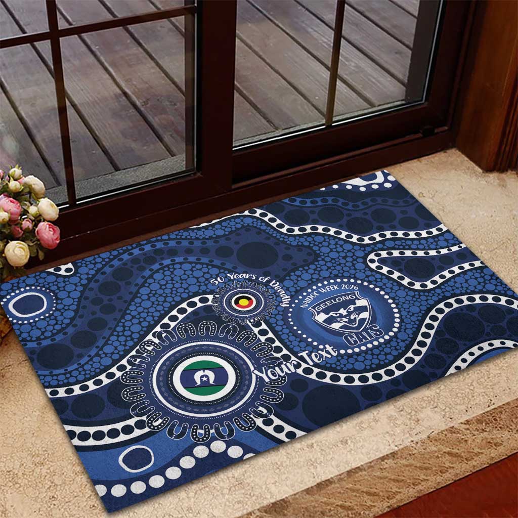 Geelong Cats NAIDOC Week 2026 Personalised Rubber Doormat 50 Years of Deadly Aboriginal Art