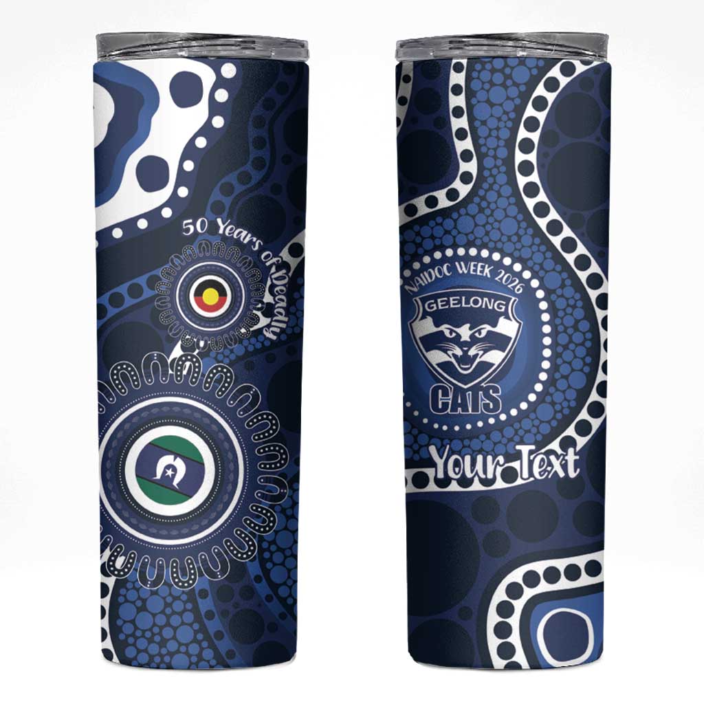 Geelong Cats NAIDOC Week 2026 Personalised Skinny Tumbler 50 Years of Deadly Aboriginal Art