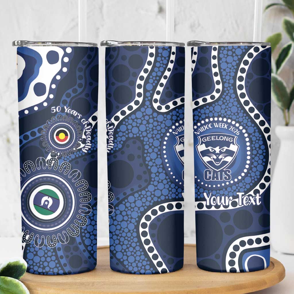 Geelong Cats NAIDOC Week 2026 Personalised Skinny Tumbler 50 Years of Deadly Aboriginal Art