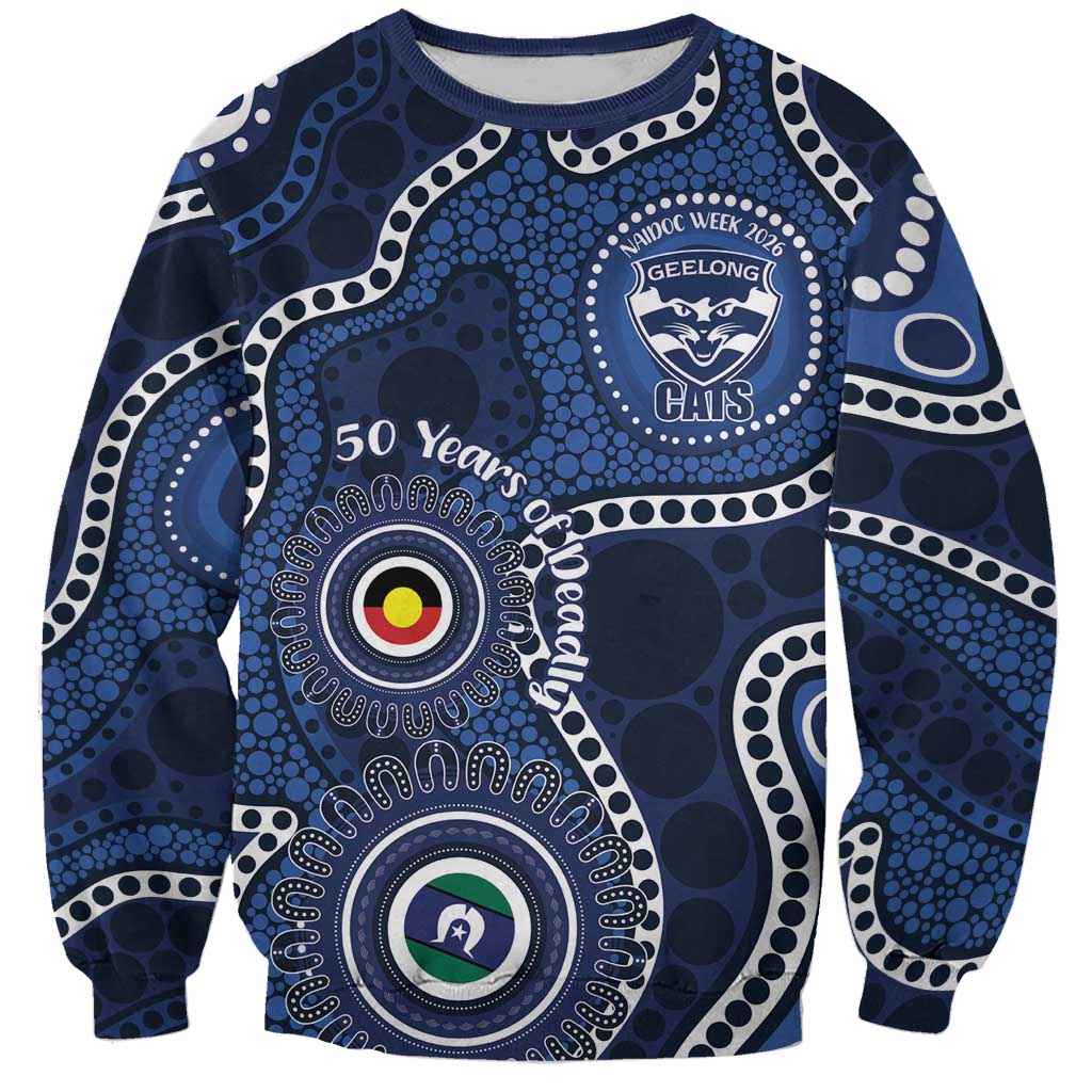 Geelong Cats NAIDOC Week 2026 Personalised Sweatshirt 50 Years of Deadly Aboriginal Art