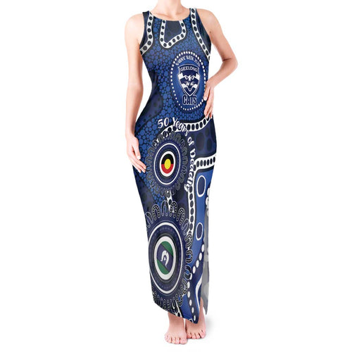 Geelong Cats NAIDOC Week 2026 Personalised Tank Maxi Dress 50 Years of Deadly Aboriginal Art