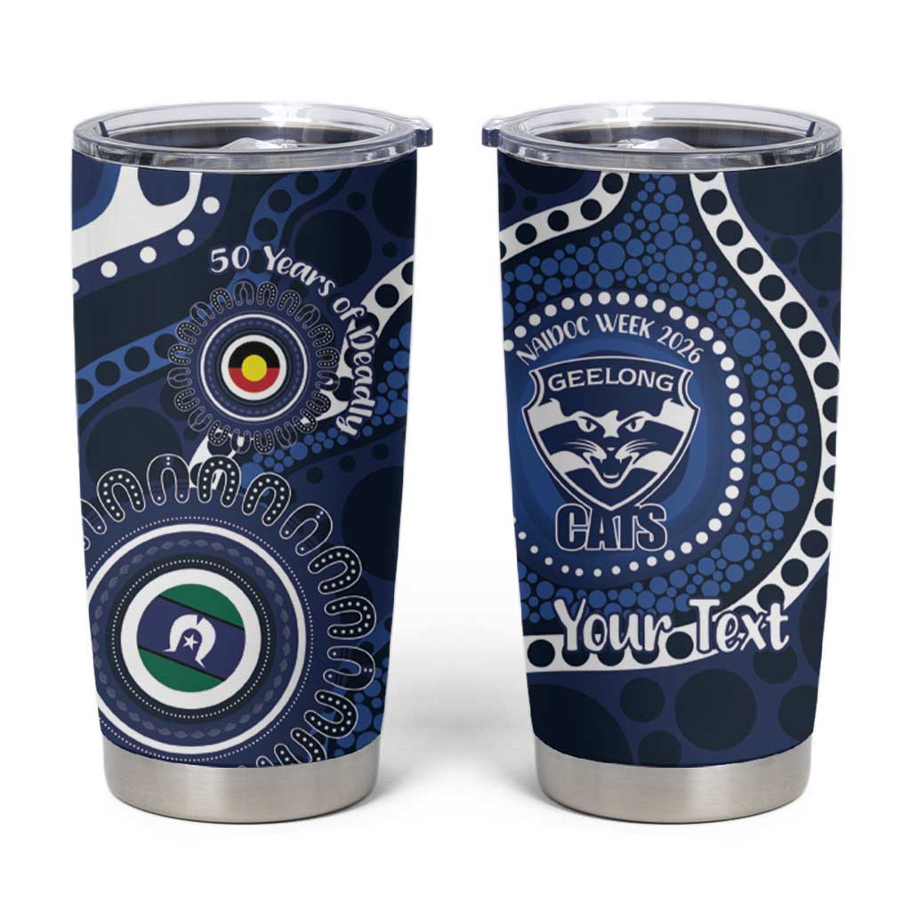 Geelong Cats NAIDOC Week 2026 Personalised Tumbler Cup 50 Years of Deadly Aboriginal Art