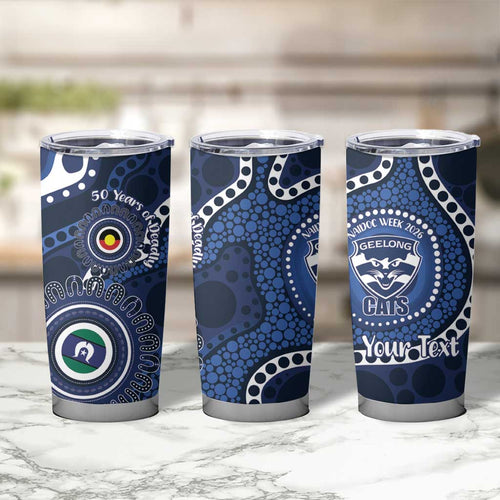Geelong Cats NAIDOC Week 2026 Personalised Tumbler Cup 50 Years of Deadly Aboriginal Art