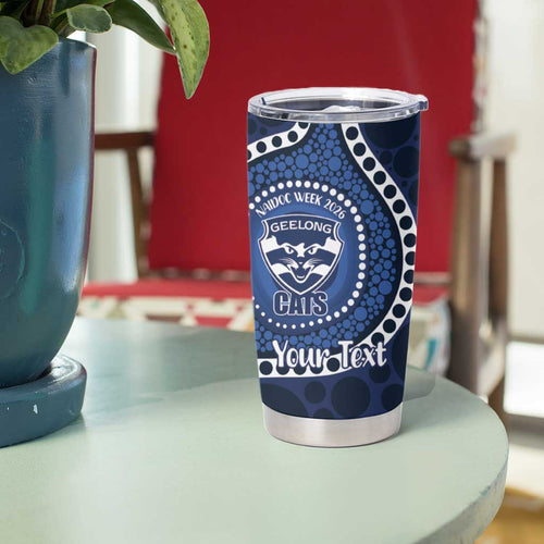 Geelong Cats NAIDOC Week 2026 Personalised Tumbler Cup 50 Years of Deadly Aboriginal Art
