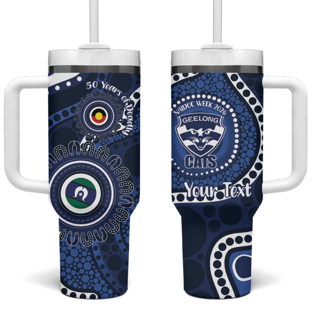Geelong Cats NAIDOC Week 2026 Personalised Tumbler With Handle 50 Years of Deadly Aboriginal Art
