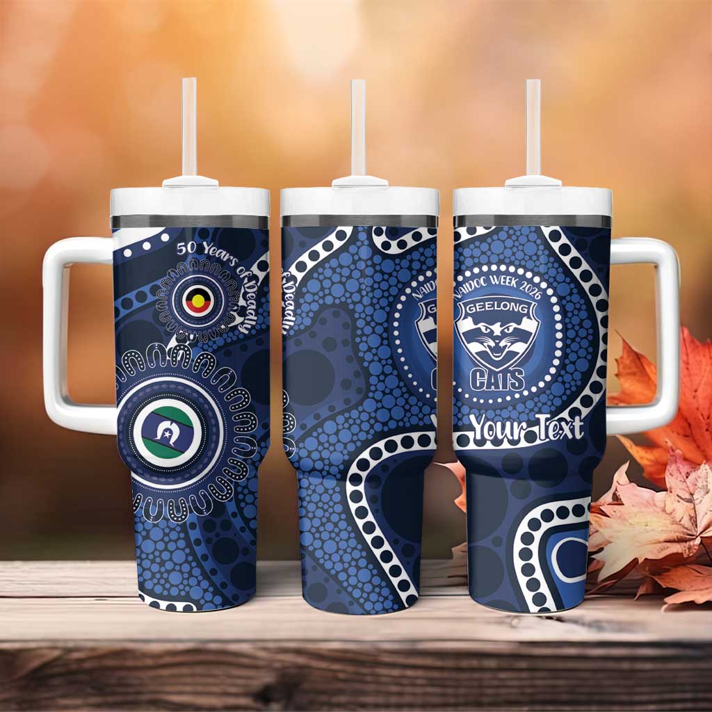 Geelong Cats NAIDOC Week 2026 Personalised Tumbler With Handle 50 Years of Deadly Aboriginal Art